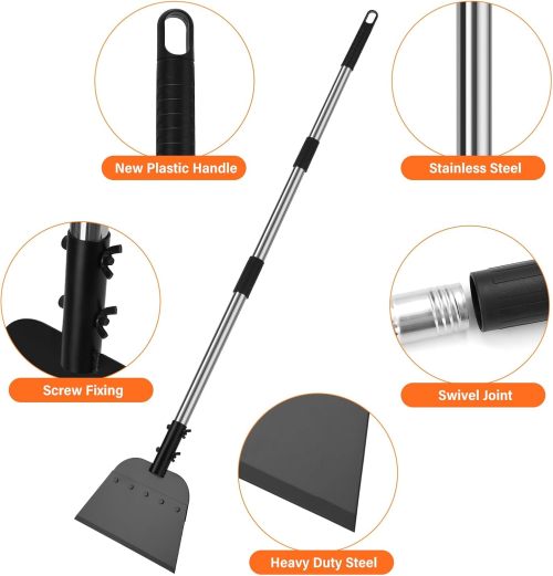 56" Snow Shovel Ice Chopper and Scraper for Clearing Snow and Ice from Driveways Walkways and Roads Also Suitable for Lawn Edging and Weeding in Gardens