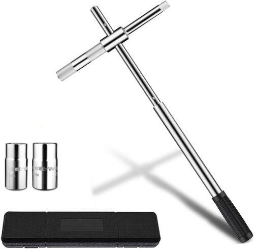 ATLIFIX 23" Universal Extended Lug Wrench, 4 Way Tire Iron Nut Wrench Set with Storage Box and Standard Lug Nut Remover