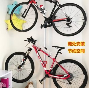 RR5648A Bike Floor to Ceiling Storage Display Aluminium Parking Rack Bike Stand Bicycle Storage Rack Bike Display Holds Two Bicycles