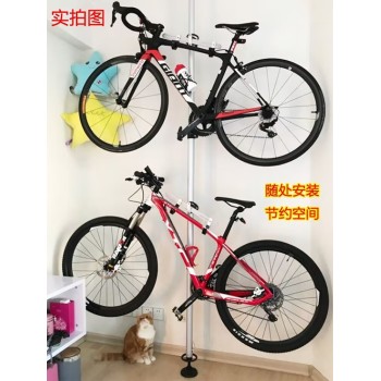 RR5648A Bike Floor to Ceiling Storage Display Aluminium Parking Rack Bike Stand Bicycle Storage Rack Bike Display Holds Two Bicycles