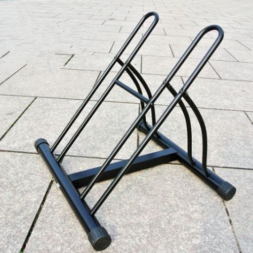 RR5655 Durable Steel Bike Rack Standing Parking Garage Storage Floor Stand Bicycle Double Rack