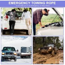 Atli Heavy Duty Nylon Tow Strap with Hooks, 2Pack 2Inch x 13Ft Recovery Rope 10,000LBS Heavy Duty Towing Rope for Towing Vehicles in Roadside Emergency,Blue