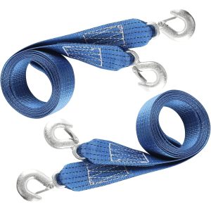 Atli Heavy Duty Nylon Tow Strap with Hooks, 2Pack 2Inch x 13Ft Recovery Rope 10,000LBS Heavy Duty Towing Rope for Towing Vehicles in Roadside Emergency,Blue