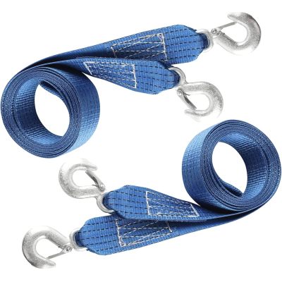 Atli Heavy Duty Nylon Tow Strap with Hooks, 2Pack 2Inch x 13Ft Recovery Rope 10,000LBS Heavy Duty Towing Rope for Towing Vehicles in Roadside Emergency,Blue