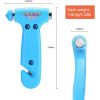 Car Safety Hammer for Teen Boy and Men's Gifts, Blue Three-in-One Emergency Escape Tool with Window Breaker and Seat Belt Cutter, Safety Emergency Car Escape Tool for Family and Children