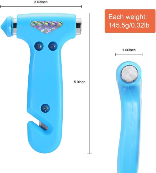 Car Safety Hammer for Teen Boy and Men's Gifts, Blue Three-in-One Emergency Escape Tool with Window Breaker and Seat Belt Cutter, Safety Emergency Car Escape Tool for Family and Children