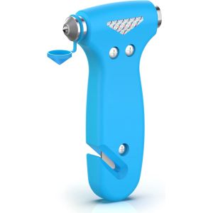 Car Safety Hammer for Teen Boy and Men's Gifts, Blue Three-in-One Emergency Escape Tool with Window Breaker and Seat Belt Cutter, Safety Emergency Car Escape Tool for Family and Children