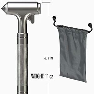 Premium Car Glass Breaker with Seat Belt Cutter - Automotive Safety Hammer Emergecy Escape Tool Car Autoaccessory Metal Window Hammer, Vehicle Hard Aluminium Alloy Head Design