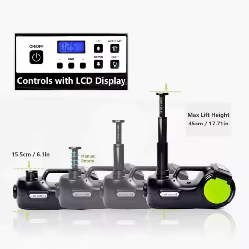 AtliFix 12v DC Electric Hydraulic Jack and Wrench tools kit Tire Pump and LED Flashlight 3 in 1 Set Electric Car Jack