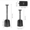 ATLI AT-1505K Snow Shovel for Car, 32" Lightweight Aluminum Car Snow Shovel, Detachable 3-Piece Foldable Shovel
