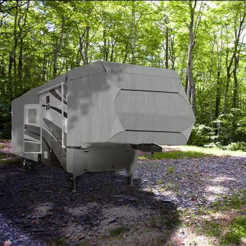 The 5th Wheel RV Cover Reinforced Windproof Side-Straps Anti-UV Water-Resistance Cover