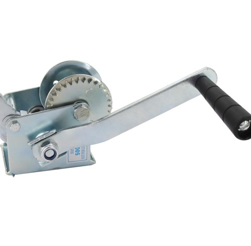 500lbs Capacity Heavy Duty Hand Winch Crank Strap Gear Winch Manual Operated Two-Way Ratchet ATV Boat Trailer Marine