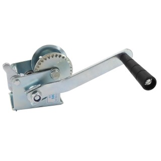 500lbs Capacity Heavy Duty Hand Winch Crank Strap Gear Winch Manual Operated Two-Way Ratchet ATV Boat Trailer Marine