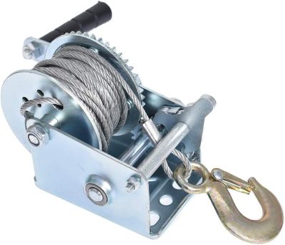 600lbs Capacity Heavy Duty Hand Winch Crank Strap Gear Winch Manual Operated Two-Way Ratchet ATV Boat Trailer Marine