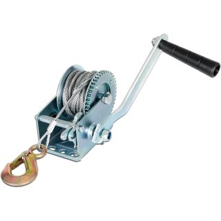 600lbs Capacity Heavy Duty Hand Winch Crank Strap Gear Winch Manual Operated Two-Way Ratchet ATV Boat Trailer Marine