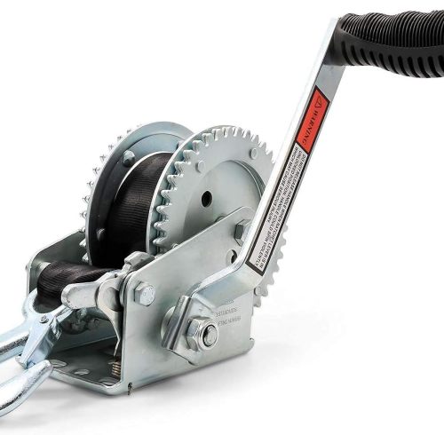 Heavy Duty Steel Marine Towing Winch Corrosion Resistant 1,200 lb Capacity Durable Gears Resist Wear & Tear Resilient & UV Resistant 20’Strap