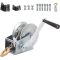 1200lbs Hand Winch Kit with 2Pcs Mount Plate Boat Trailer Winch Heavy Duty Hook with 33ft Steel Cable Hand Crank Winch Two Way Ratchet Boat Winch for Trailer Truck ATV Boat Marine