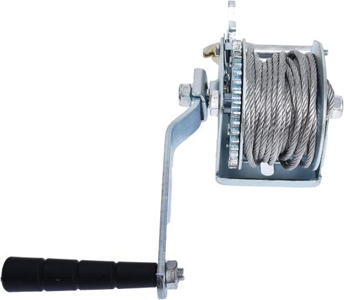 600lbs Hand Winch with Steel Cable Heavy Duty Hand Winch Hand Crank Gear Winch with 8m Steel Wire Two-Way Ratchet for ATV Boat Trailer Marine