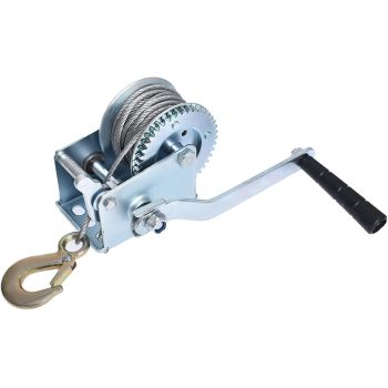 600lbs Hand Winch with Steel Cable Heavy Duty Hand Winch Hand Crank Gear Winch with 8m Steel Wire Two-Way Ratchet for ATV Boat Trailer Marine