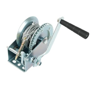 1200LB Hand Winch Crank Gear Winch & Cable Heavy Duty Hook, Boat Trailer Winch with Steel Cable for ATV UTV Trailer Truck Boat Metal