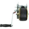 Boat Trailer Winch 2500lbs Hand Winch Heavy Duty Hook with 7m/22ft Black Strap Hand Crank Ratchet Winch and Ratio 4:1/8:1 Gear 2 Speed Switchable 2 Way for Boat Trailer Marine Truck ATV