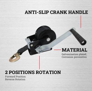 Hand Winch Boat Trailer Winch Heavy Duty Hook with 33ft Steel Cable Ratchet Manual Operated Winch for Trailers ATV UTV Boat Marine