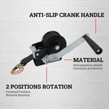 Hand Winch Boat Trailer Winch Heavy Duty Hook with 33ft Steel Cable Ratchet Manual Operated Winch for Trailers ATV UTV Boat Marine