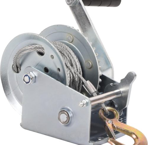 Hand Winch Boat Trailer Winch 1200lbs Heavy Duty Hook with 33ft Steel Cable Hand Crank Winch, Two Way Ratchet Boat Winch for Trailer Truck ATV Boat Marine