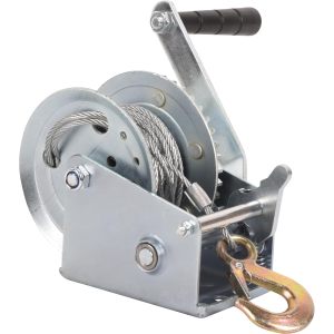 Hand Winch Boat Trailer Winch 1200lbs Heavy Duty Hook with 33ft Steel Cable Hand Crank Winch, Two Way Ratchet Boat Winch for Trailer Truck ATV Boat Marine