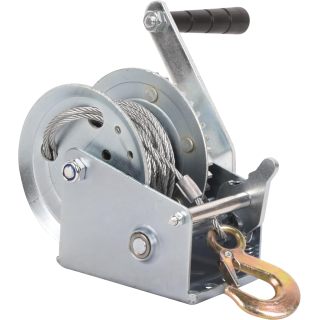 Hand Winch Boat Trailer Winch 1200lbs Heavy Duty Hook with 33ft Steel Cable Hand Crank Winch, Two Way Ratchet Boat Winch for Trailer Truck ATV Boat Marine