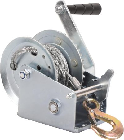 Hand Winch Boat Trailer Winch 1200lbs Heavy Duty Hook with 33ft Steel Cable Hand Crank Winch, Two Way Ratchet Boat Winch for Trailer Truck ATV Boat Marine