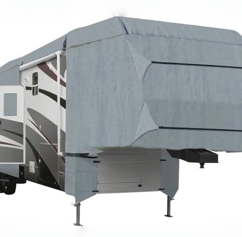 The 5th Wheel RV Cover Reinforced Windproof Side-Straps Anti-UV Water-Resistance Cover