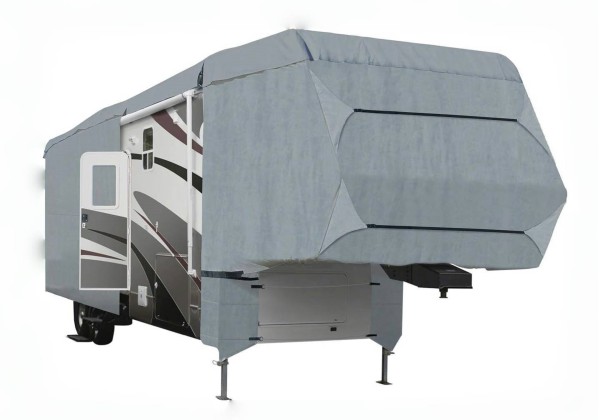 The 5th Wheel RV Cover Reinforced Windproof Side-Straps Anti-UV Water-Resistance Cover