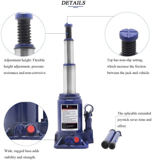 ATLIFIX 2T-50T Ton Double Ram Bottle Jack  Hydraulic Welded Bottle Jack Car Jack