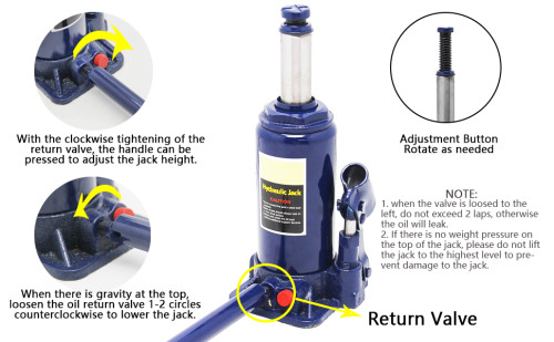 ATLIFIX 2T-50T Ton Double Ram Bottle Jack  Hydraulic Welded Bottle Jack Car Jack