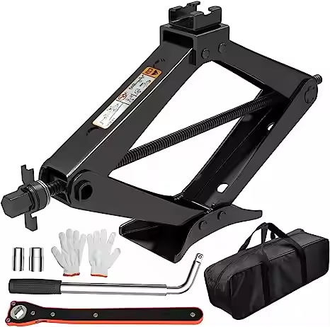 ATLI Scissor Jack for Car/SUV/MPV -Thickened Max 3.0 Ton (6614 lbs) with Portable Emergency Car Jack Kit with Wheel Wrench