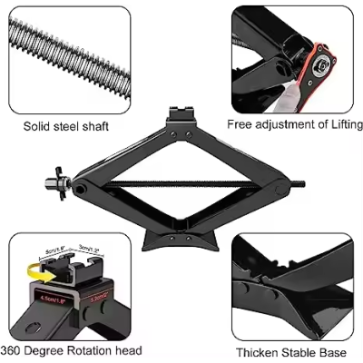 ATLI Scissor Jack for Car/SUV/MPV -Thickened Max 3.0 Ton (6614 lbs) with Portable Emergency Car Jack Kit with Wheel Wrench