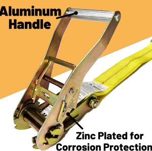 Flat Hook Ratchet Straps,4 Pack Heavy Duty Tie Down Straps 2