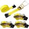Flat Hook Ratchet Straps,4 Pack Heavy Duty Tie Down Straps 2