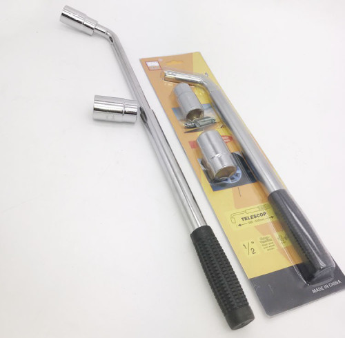 AtliFix WL3800 Telescopic Lug Wrench + Extendable 4 Way Lug Wrench, Wheel Brace Lug Nut Wrench Tire Repair Tools Wheel Nut Remover 1/2 Drive with 17/19mm and 21/23mm Sockets