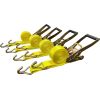 4 Pack 2" x15' Ratchet Strap Tie Down 5000LB J Hook