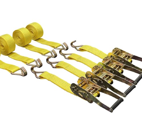 4 Pack 2" x15' Ratchet Strap Tie Down 5000LB J Hook