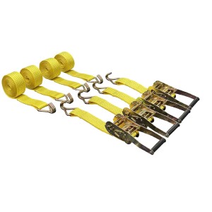 4 Pack 2" x15' Ratchet Strap Tie Down 5000LB J Hook