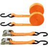 Tie Down Straps Lashing Straps Cargo Tie Down Strap 1" x20' Ratchet Tie Down Straps Coated S-Hooks 1000lbs Capacity Securing Straps (Pack of 2)