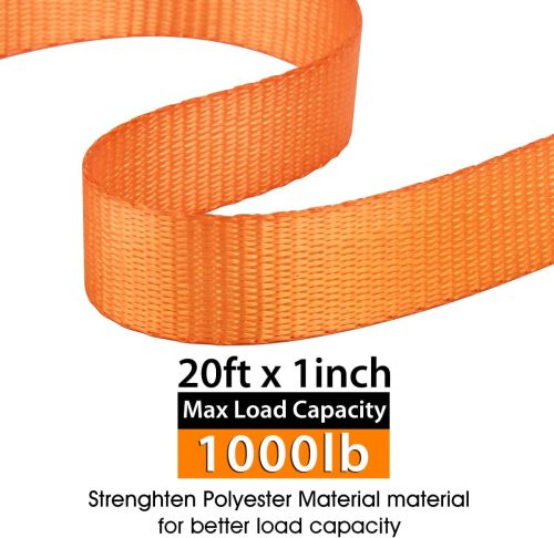 Tie Down Straps Lashing Straps Cargo Tie Down Strap 1" x20' Ratchet Tie Down Straps Coated S-Hooks 1000lbs Capacity Securing Straps (Pack of 2)