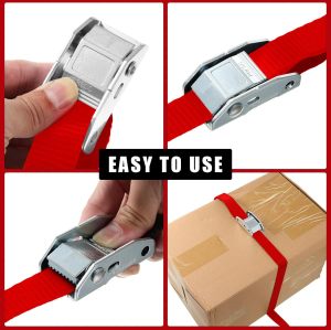 16 Pcs Tie Down Straps 1763lbs Break Strength Securing Straps 1'' x 15 ft Cambuckle Tie Downs with S Hook Cargo Strap for Motorcycle, Kayak, Car, Truck, Boat Moving, Securing Cargo
