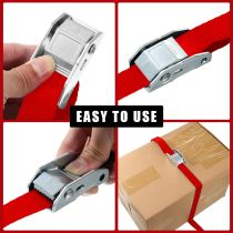 16 Pcs Tie Down Straps 1763lbs Break Strength Securing Straps 1'' x 15 ft Cambuckle Tie Downs with S Hook Cargo Strap for Motorcycle, Kayak, Car, Truck, Boat Moving, Securing Cargo