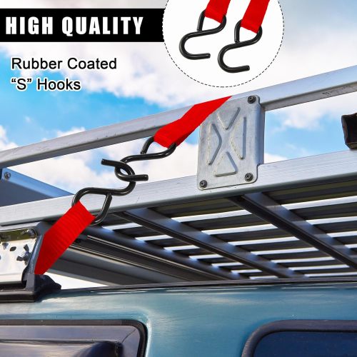 16 Pcs Tie Down Straps 1763lbs Break Strength Securing Straps 1'' x 15 ft Cambuckle Tie Downs with S Hook Cargo Strap for Motorcycle, Kayak, Car, Truck, Boat Moving, Securing Cargo