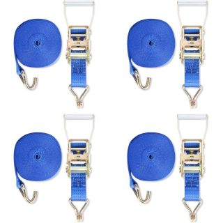 Heavy Duty Ratchet Straps 4 Pack, 2 IN x 30 FT Tie Down Straps Ratchet, 11,023 LBS Break Strength, Cargo Straps Ratcheting with J Hook, Long Tie Downs Ratchet Straps for Truck Trailer RV,Blue