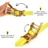 4 Pack 2 Inch Ratchet Straps Heavy Duty 20ft Tie Down Straps Ratchet with Double J Hook, 10000 LBS Break Strength, Cargo Ratchet Straps for Moving, Truck, Trailers, Motorcycles, Kayaks, Car Roof